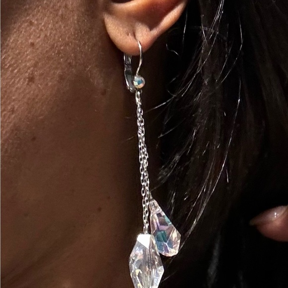 Genuine Swarovski Crystal Teardrop Earrings - Picture 3 of 5